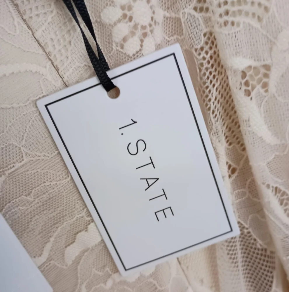 NWT 1. STATE Ruffle Lace Midi Dress In Light Cream Size 12 $149 - Picture 7 of 8